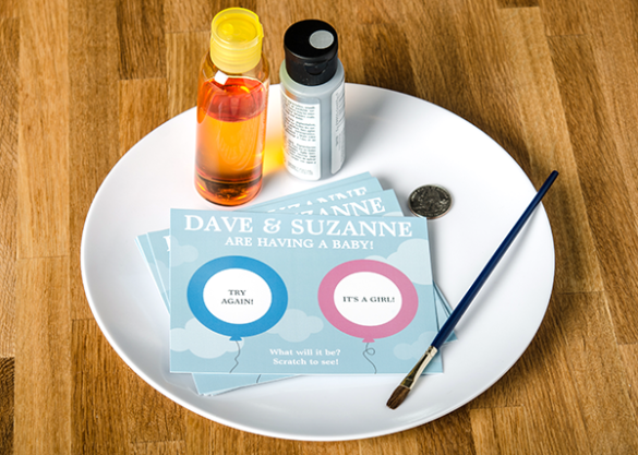 DIY Baby Shower Series: Scratcher Postcards