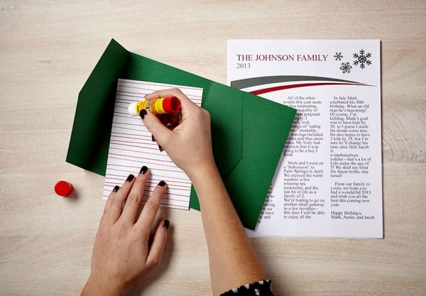 #zazzle DIY Holiday Card Family Newsletter with Envelopments Pocket Fold