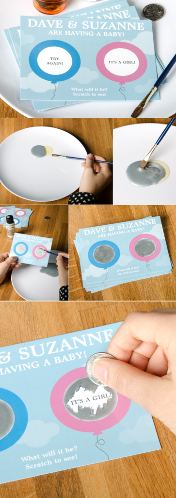 DIY Baby Shower Series: Scratcher Postcards