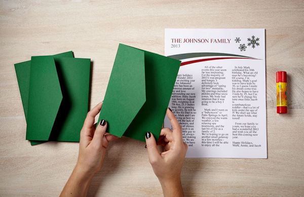 #zazzle DIY Holiday Card Family Newsletter with Envelopments Pocket Fold