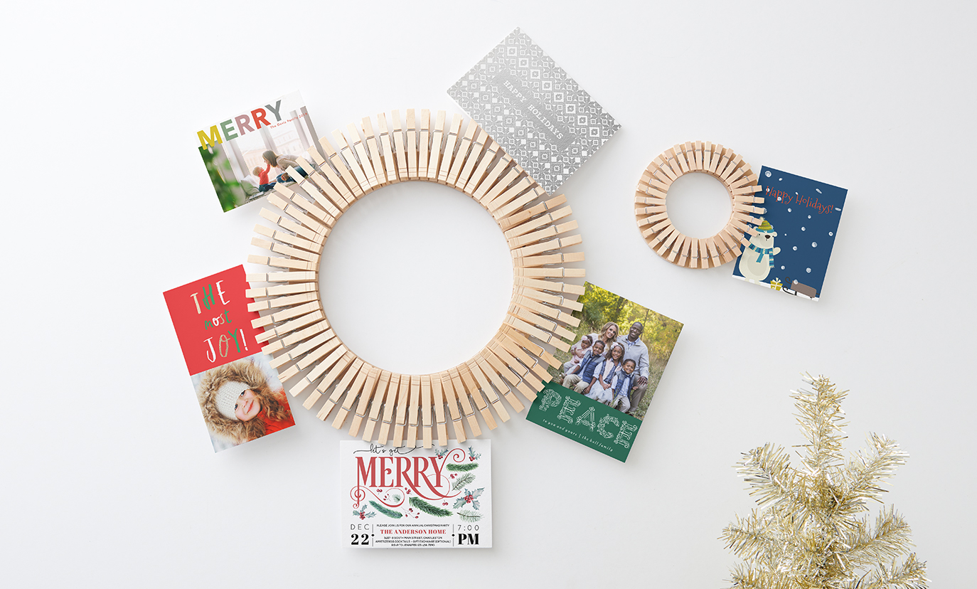 DIY- Clothespin Card Wreath