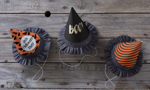 DIY Halloween Witch Paper Party Hats