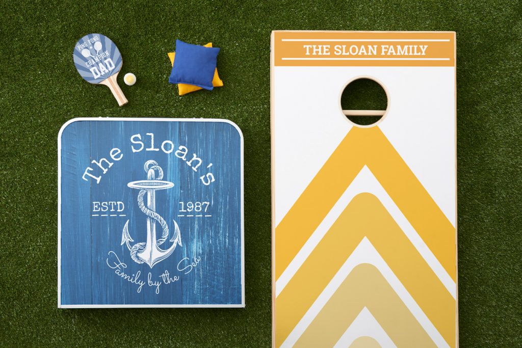 BBQ party games including ping pong and cornhole!