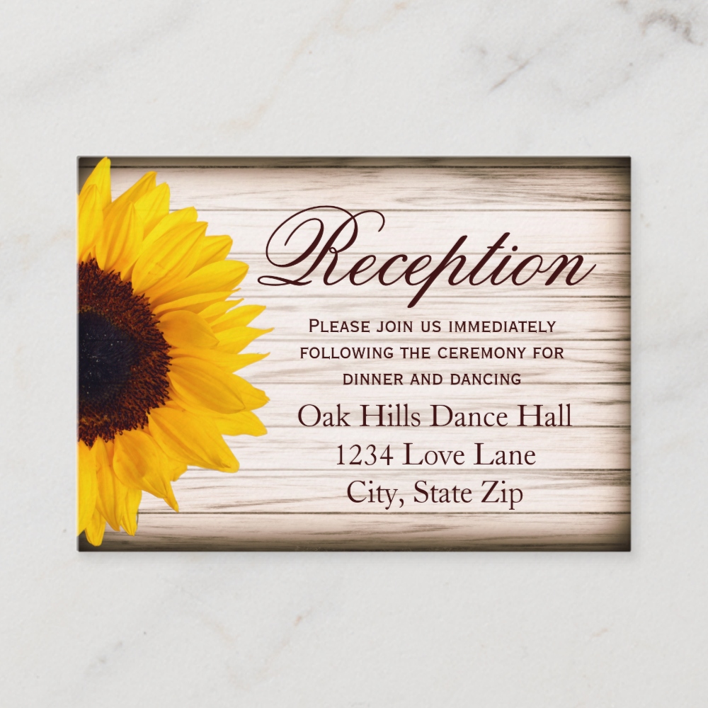 Wedding Reception Business Card