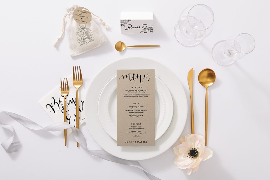 DIY Custom Stamped Wedding Favor Bags Final Result