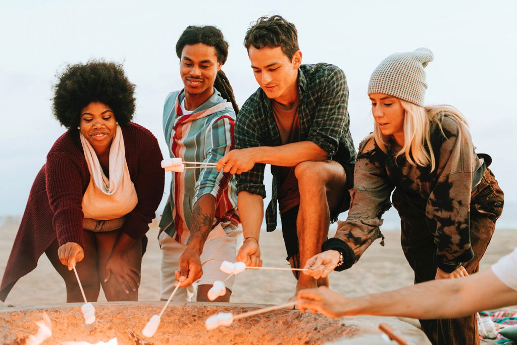 Enjoy your weekend by hanging out with your friends and having a beach bonfire!