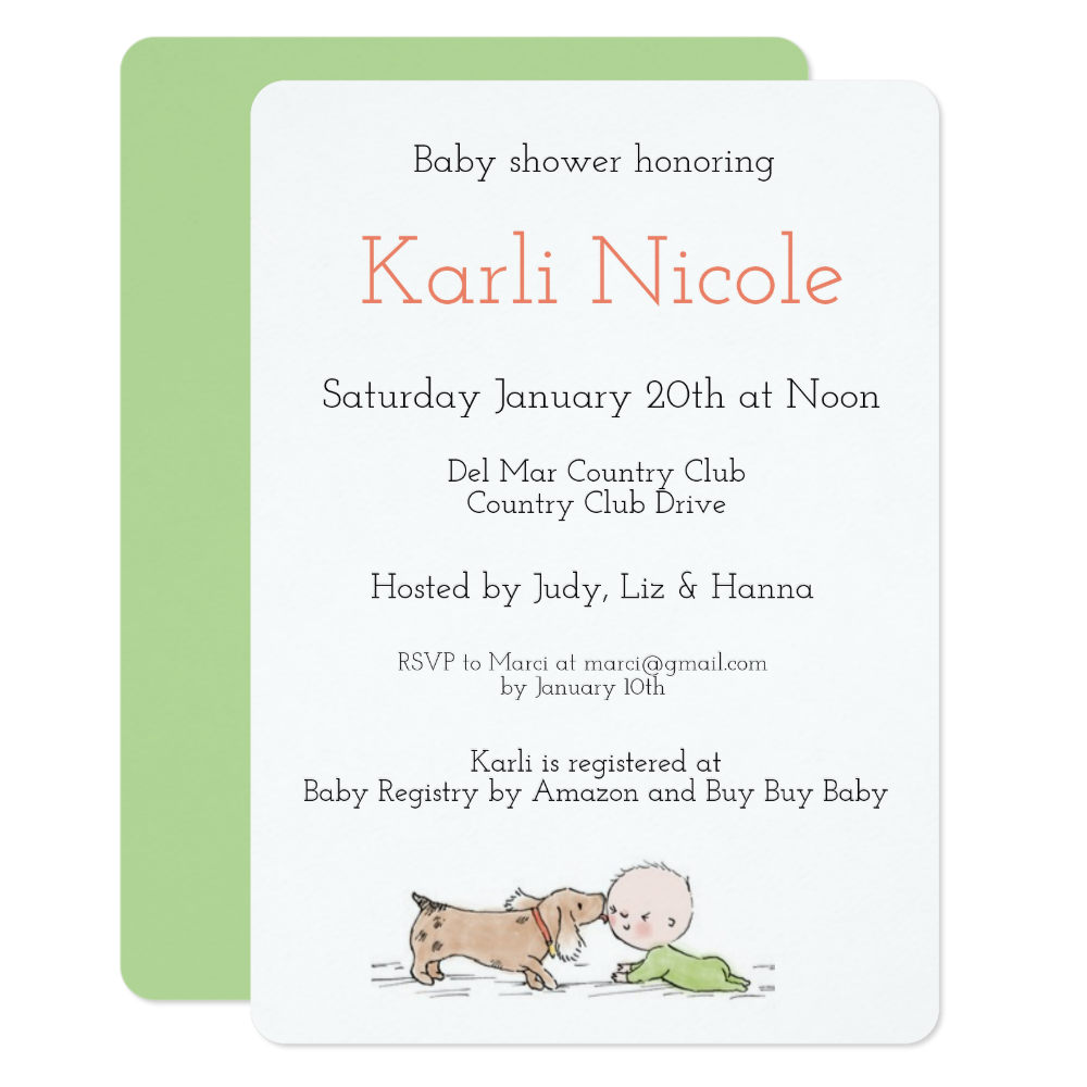 Puppy Kisses Baby Shower Invitations