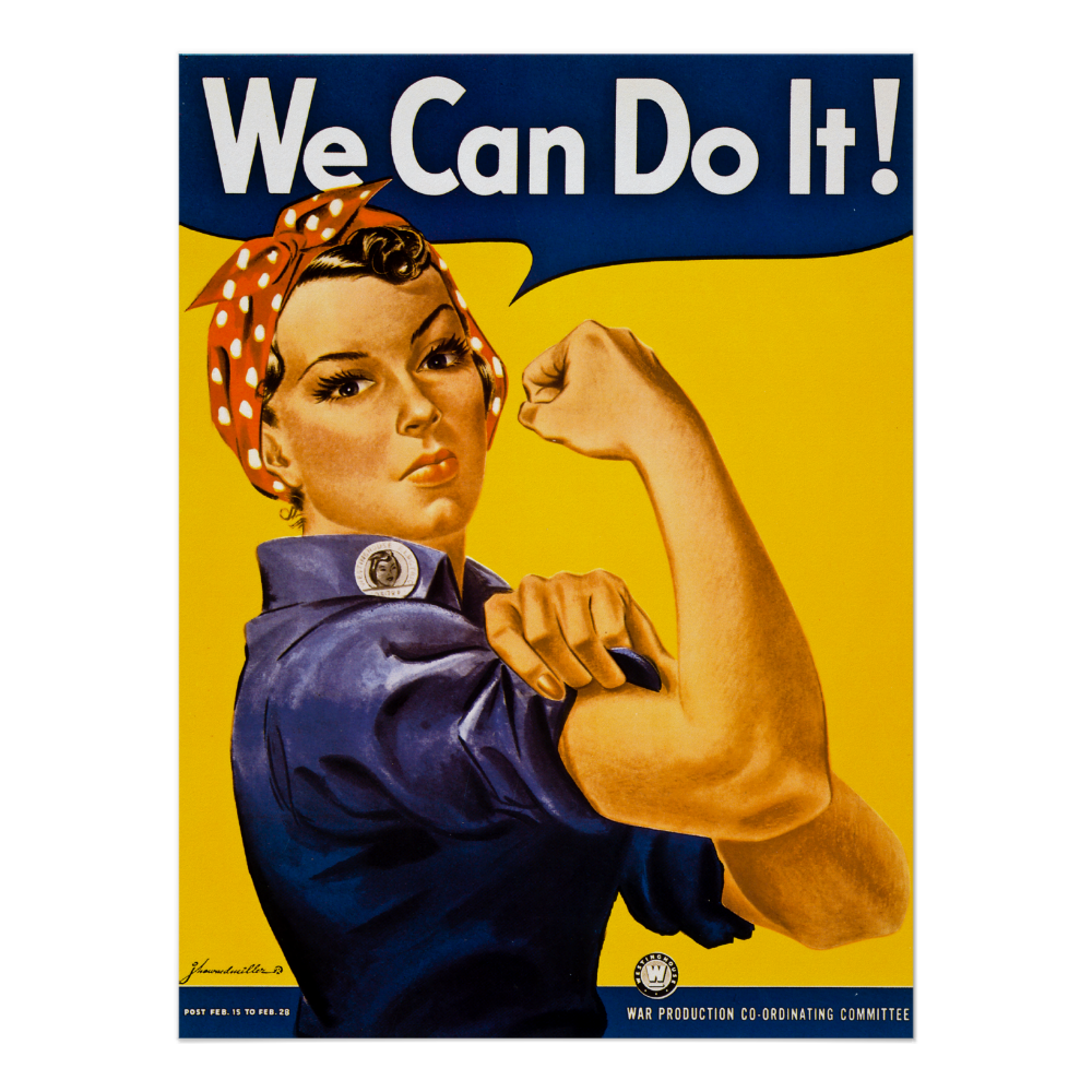 Rosie the Riveter We Can Do It!  Vintage WWII Poster