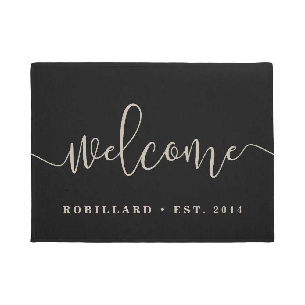Warm Welcome | Modern Calligraphy Personalized Doormat