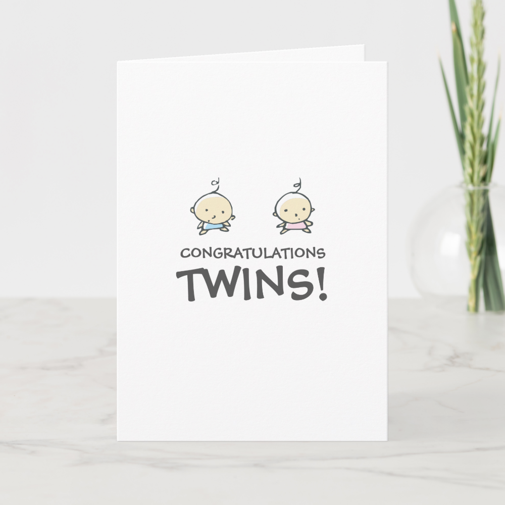 Congratulations! New Baby TWINS Card
