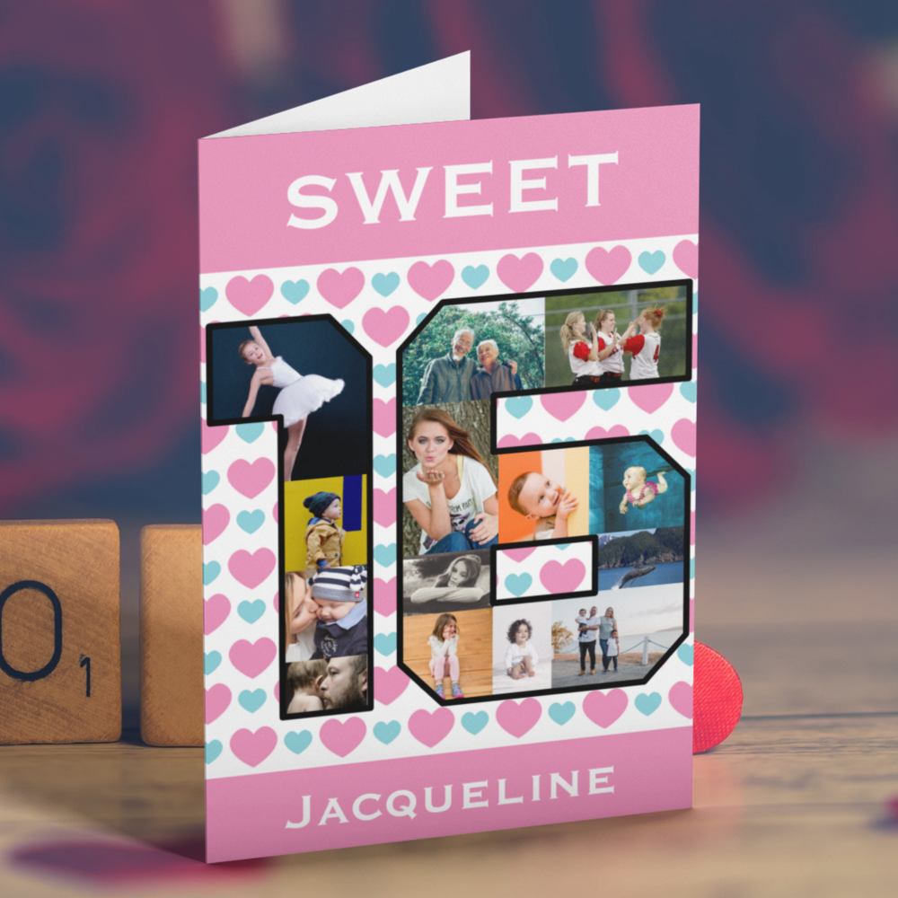 Sweet 16 Birthday Photo Card
