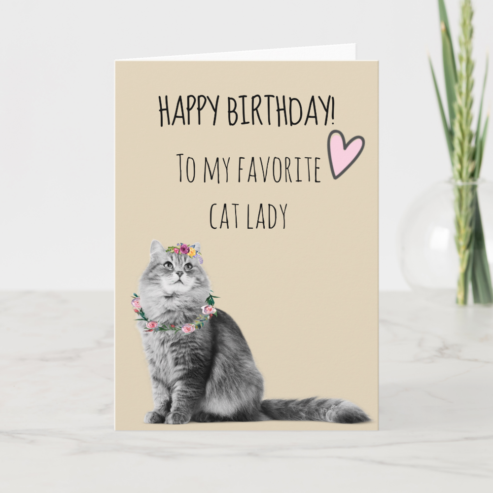 Happy Birthday From Cat Lady Mom Pretty Card
