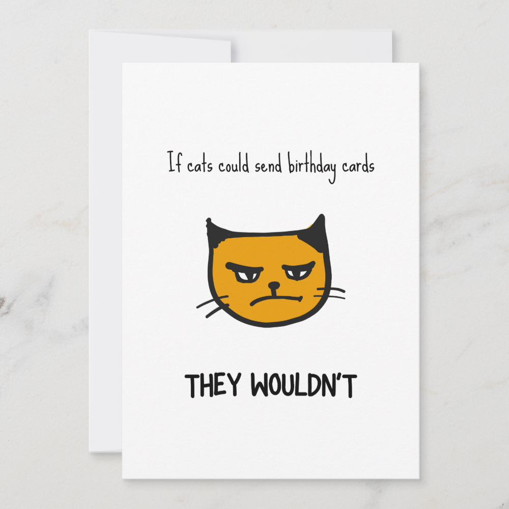 Funny Cat Birthday Card
