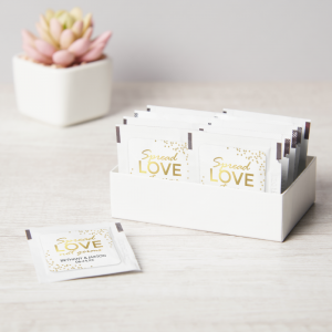 Spread Love Not Germs Gold Glitter Hand Sanitizer Packet