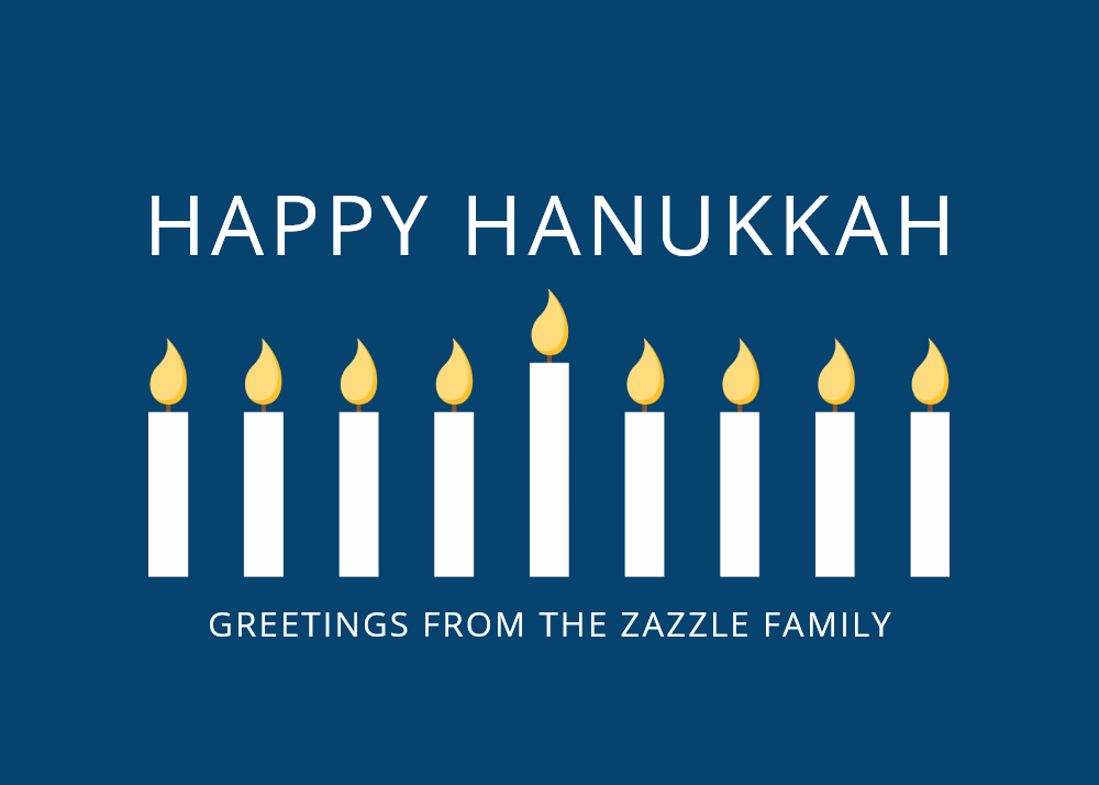 Happy Hanukkah | Simple and Modern Candle Greeting Holiday Card