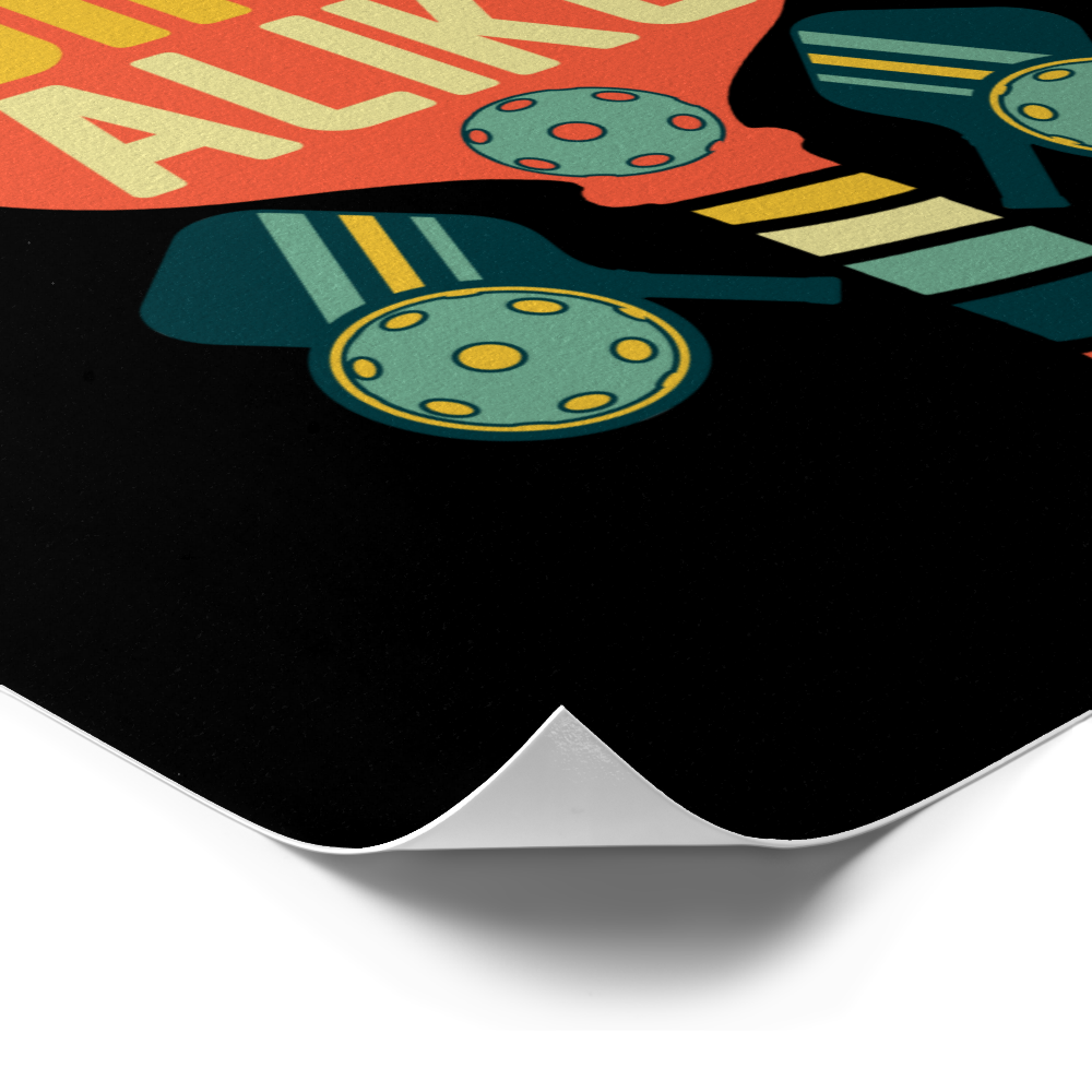 Close up image of Great Minds Dink Alike Funny Pickleball Poster