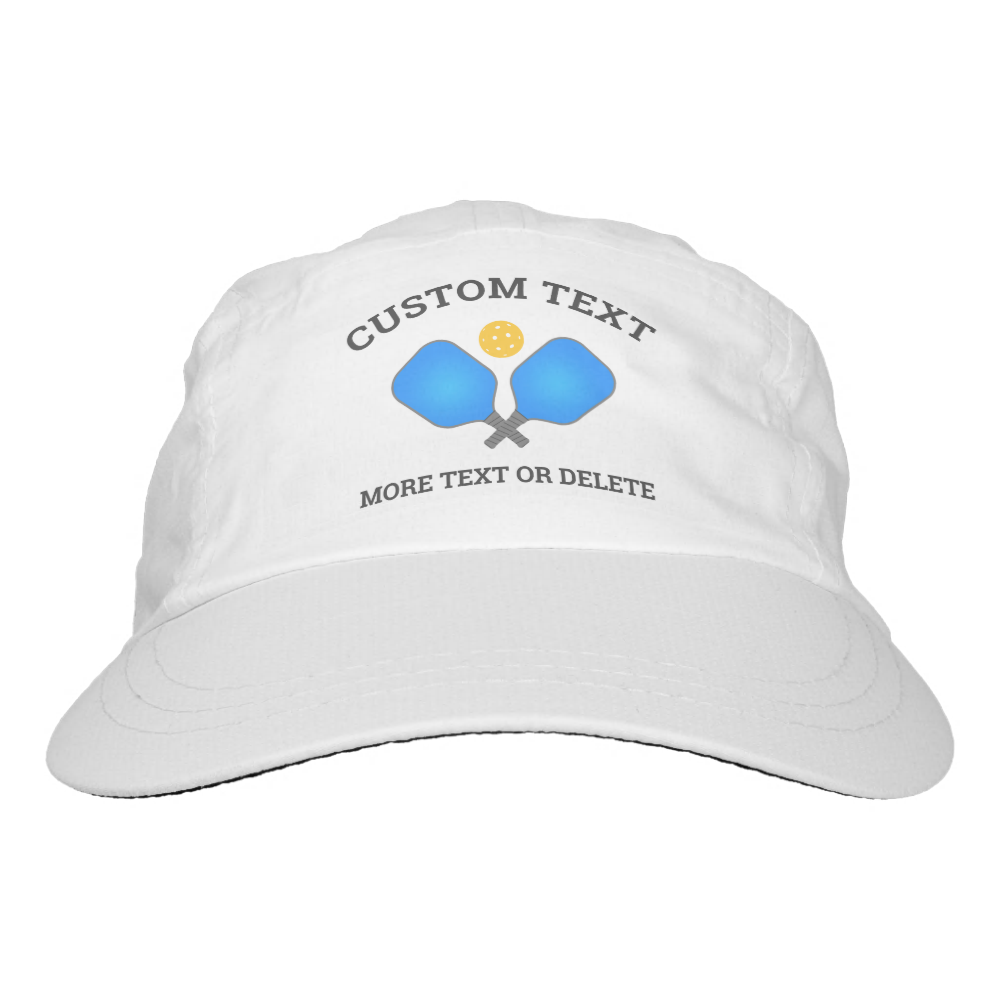Pickleball Club Team Crossed Paddles Custom Text Hat