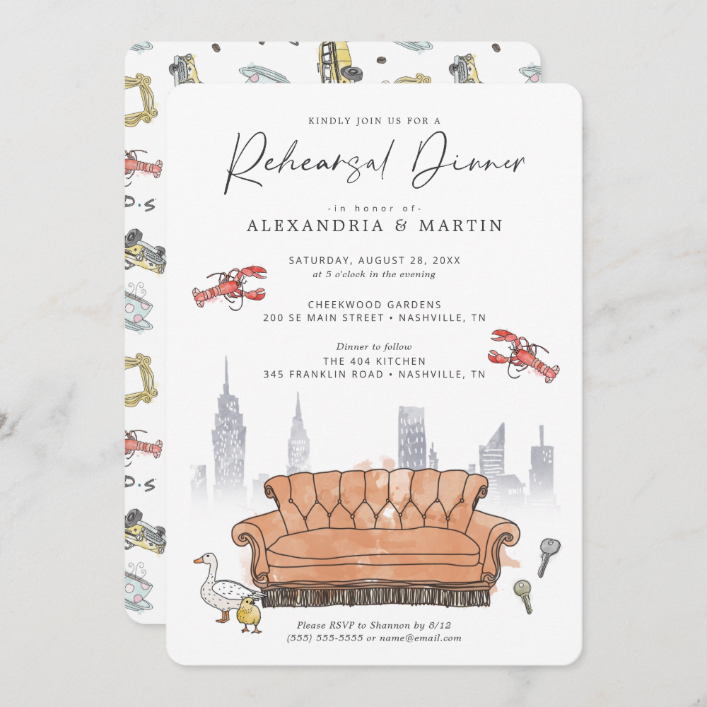 FRIENDS™ | Watercolor Rehearsal Dinner Invitation