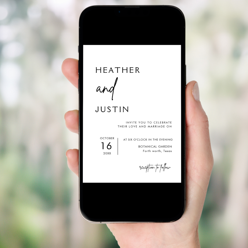 Minimalist Modern Simple Wedding Invitations