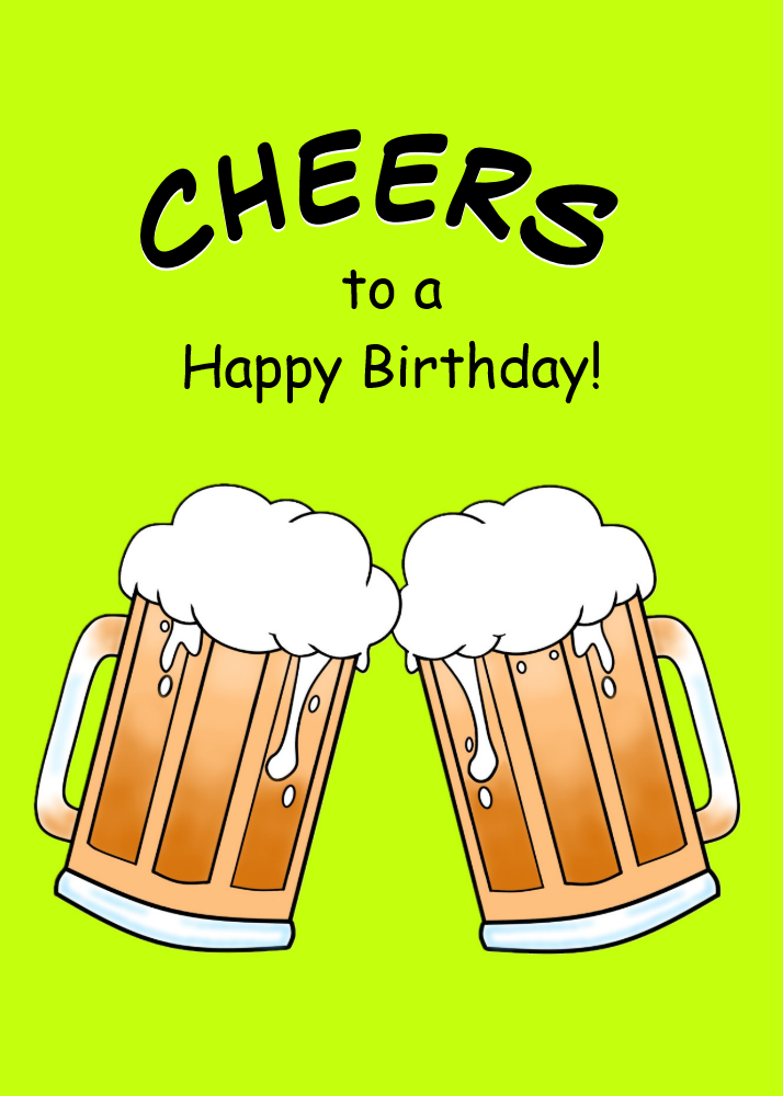 Cheers Beer Friend Birthday Card