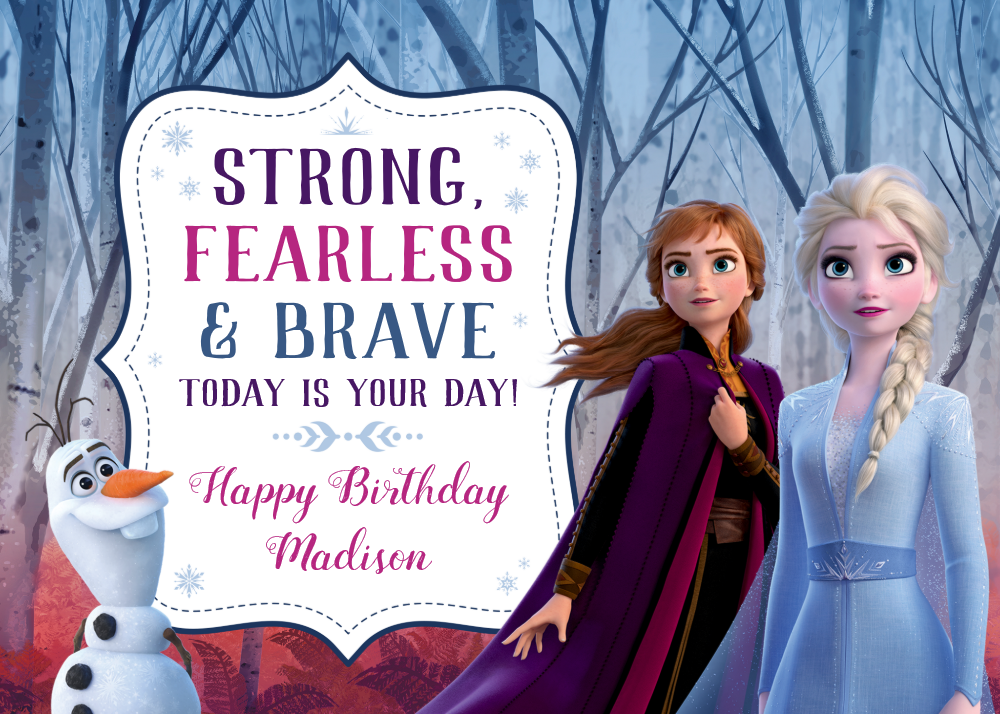 Frozen 2 - Anna, Elsa & Olaf Birthday Girl Card
