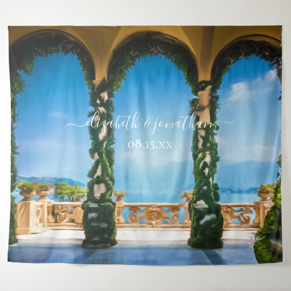 Elegant Italy Wedding Arches Photo Booth Backdrop
