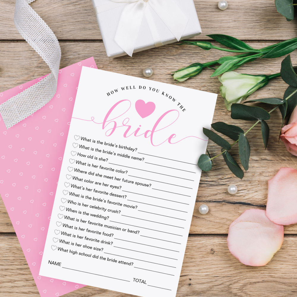 How Well Do You Know the Bride Bridal Shower Game