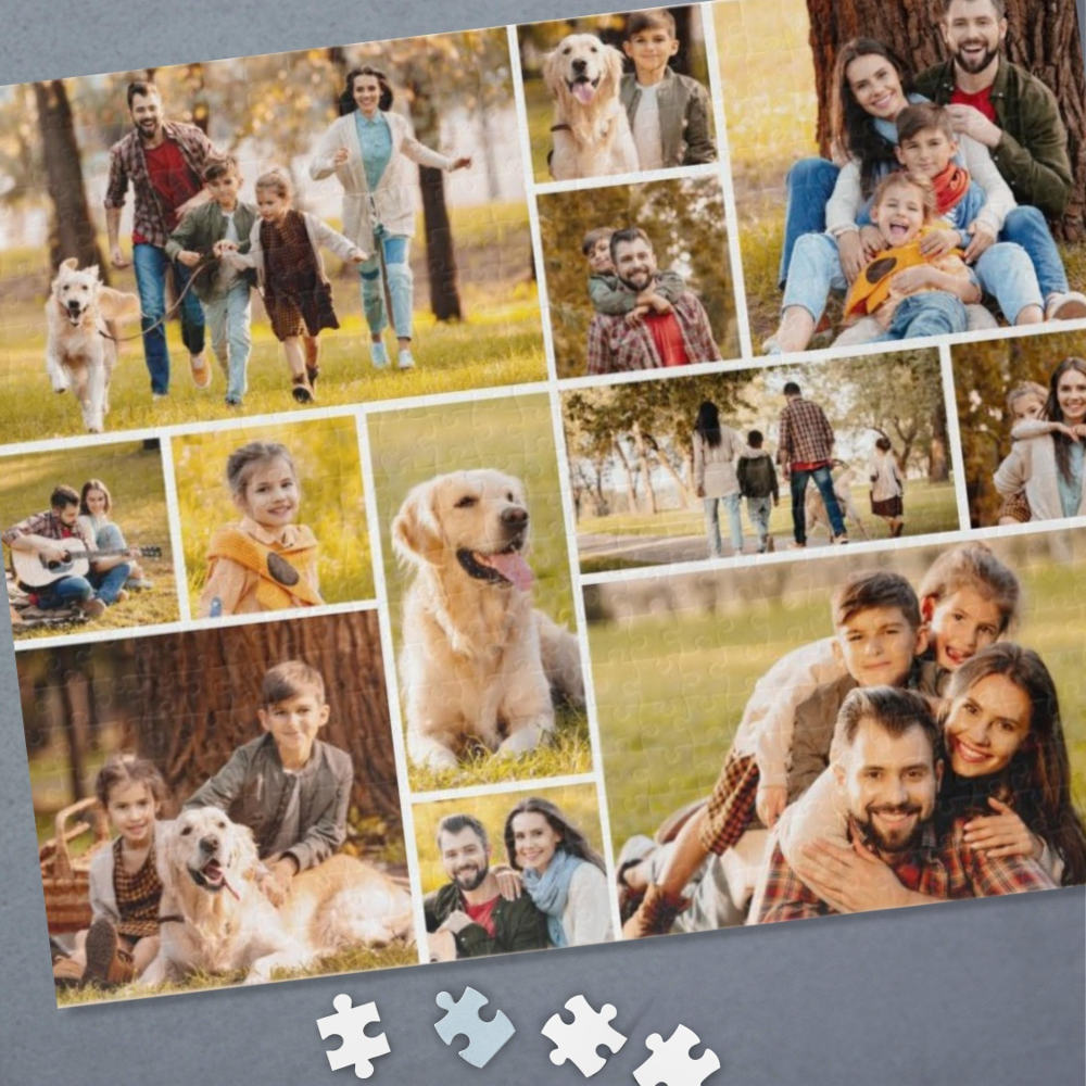 Unique 12 Photo Collage Minimalist Simple Jigsaw Puzzle
