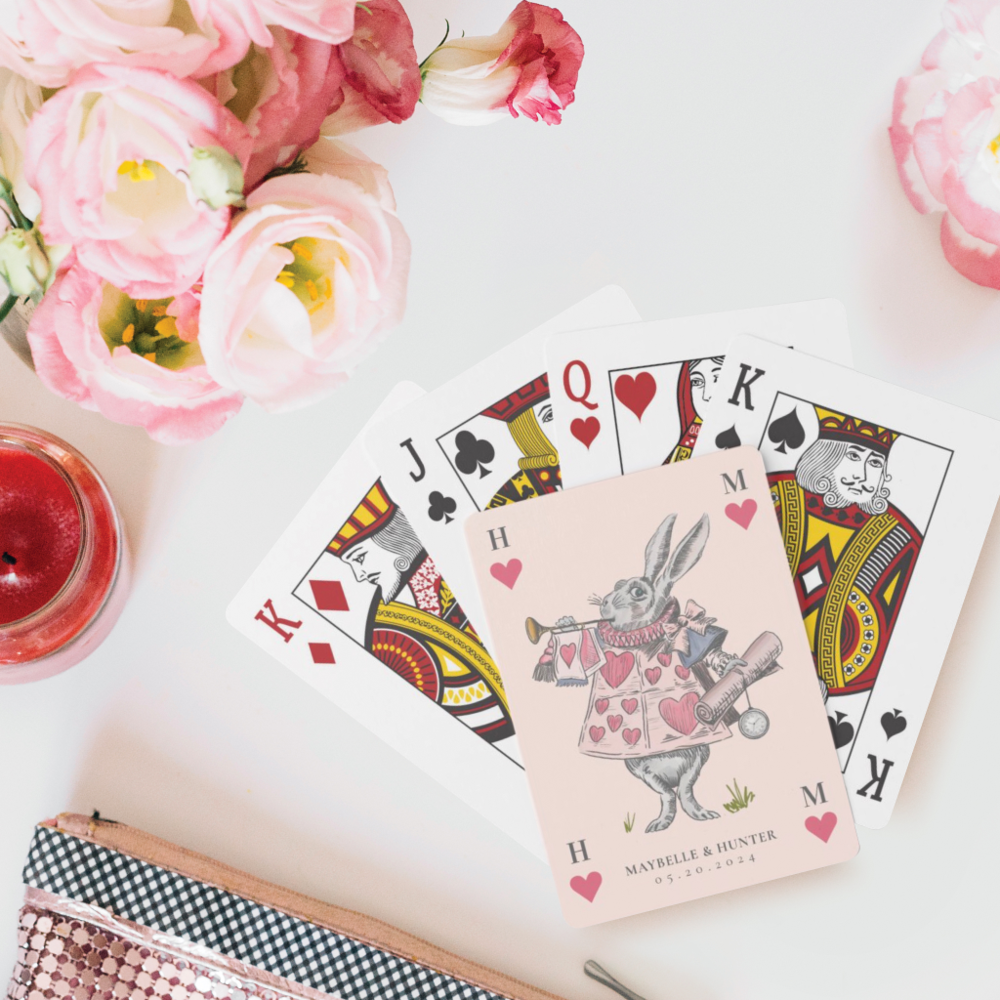 Vintage Alice in Wonderland Rabbit Playing Card
