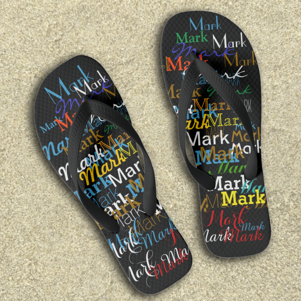 Named Color Names Personalized Flip Flops
