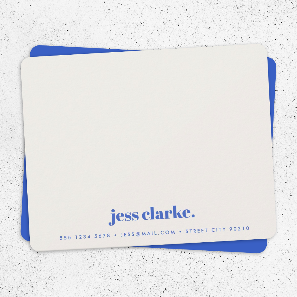 Retro Vintage Typography Royal Blue Stylish Trendy Note Card