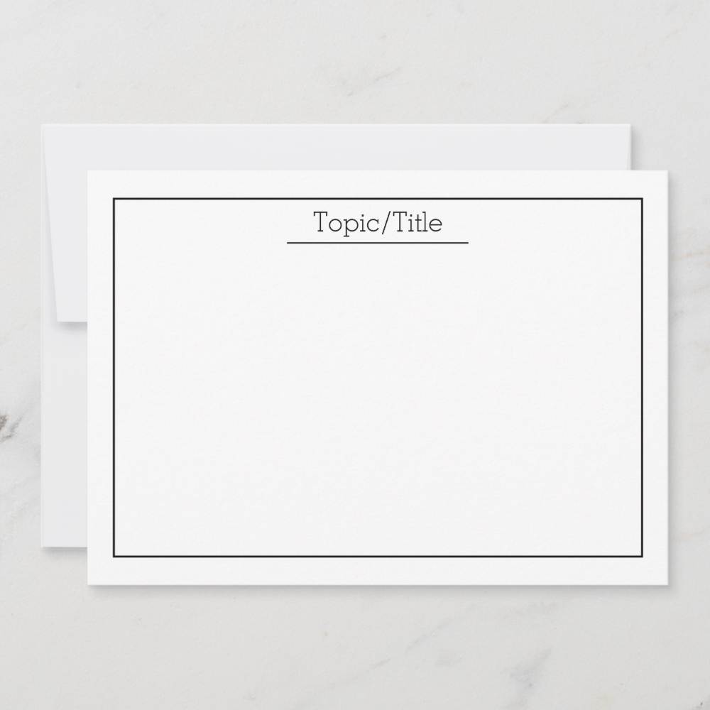 Simple Flashcards with Title Note Card