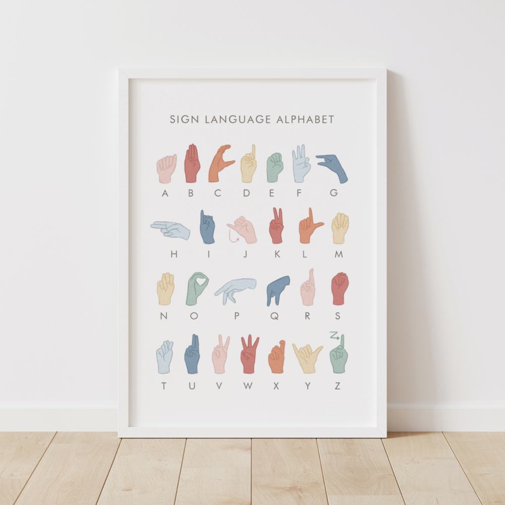 Rainbow American Sign Language ASL Poster