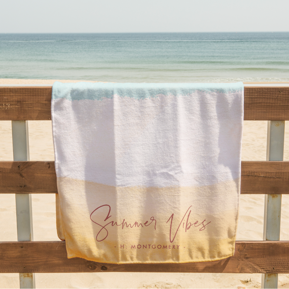 Summer Vibes | Ombre Beach Sun & Sand Monogram Beach Towel
