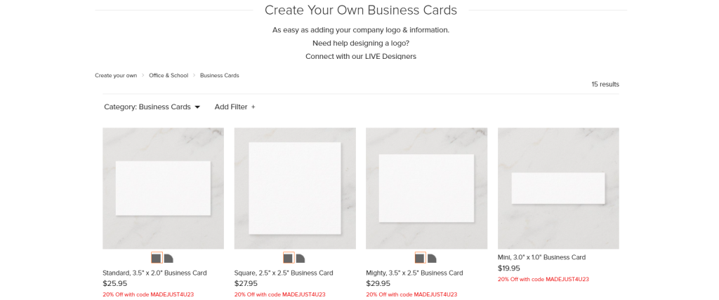 Create Your Own Business Card Page