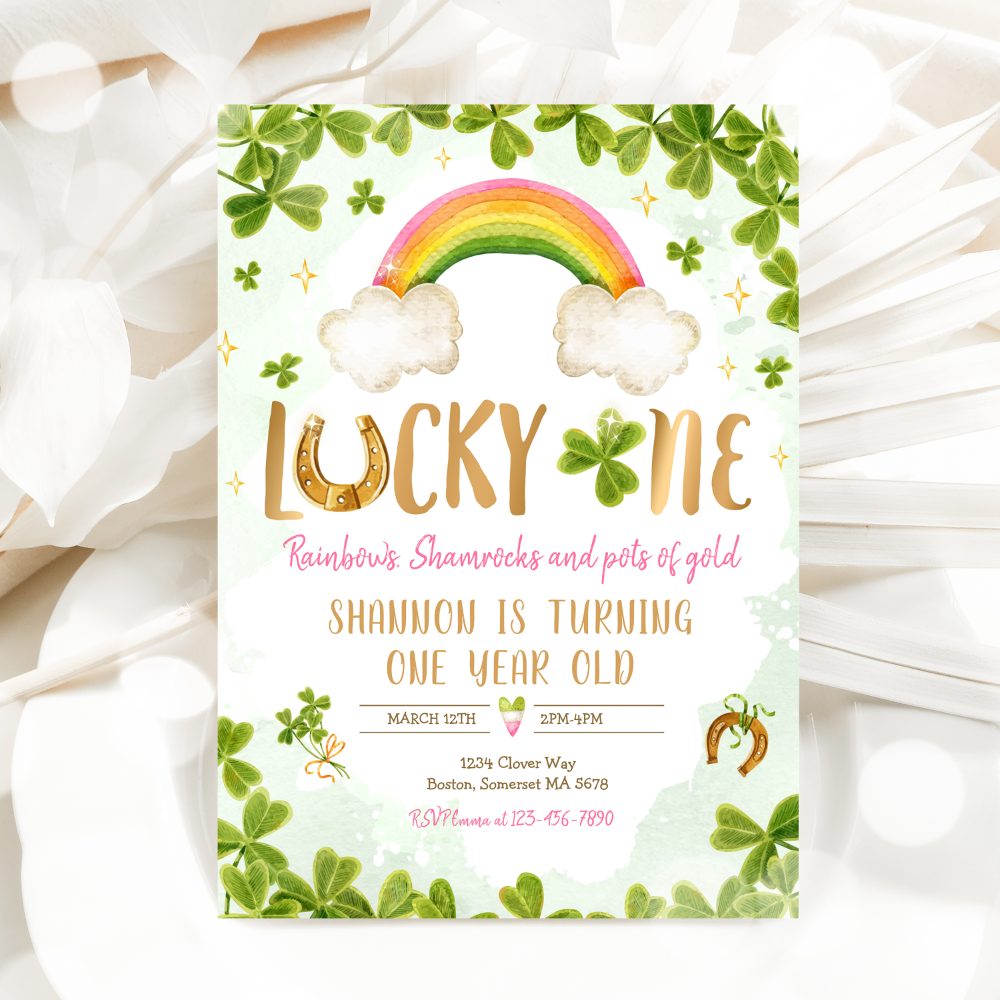 Lucky One Birthday St Patrick's 1st Birthday Party Invitation
