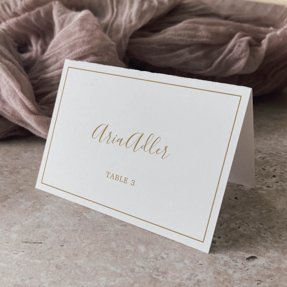 Minimalist Gold Wedding Place Cards