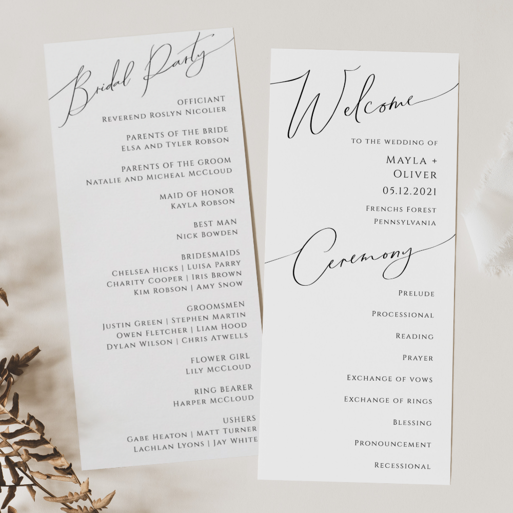 Sample Wedding Ceremony Program Examples Sample Wedding Ceremony Program Examples