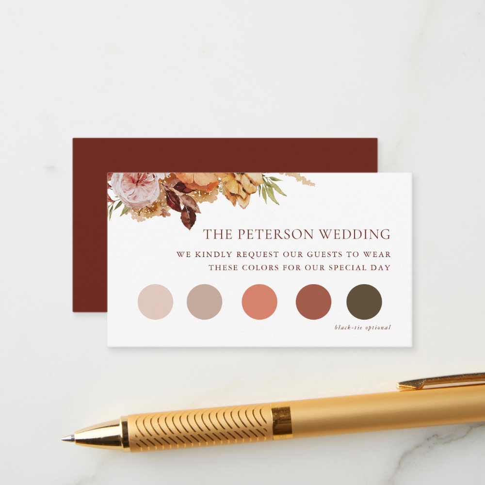 Rustic Fall Boho Wedding Attire Dress Code Insert