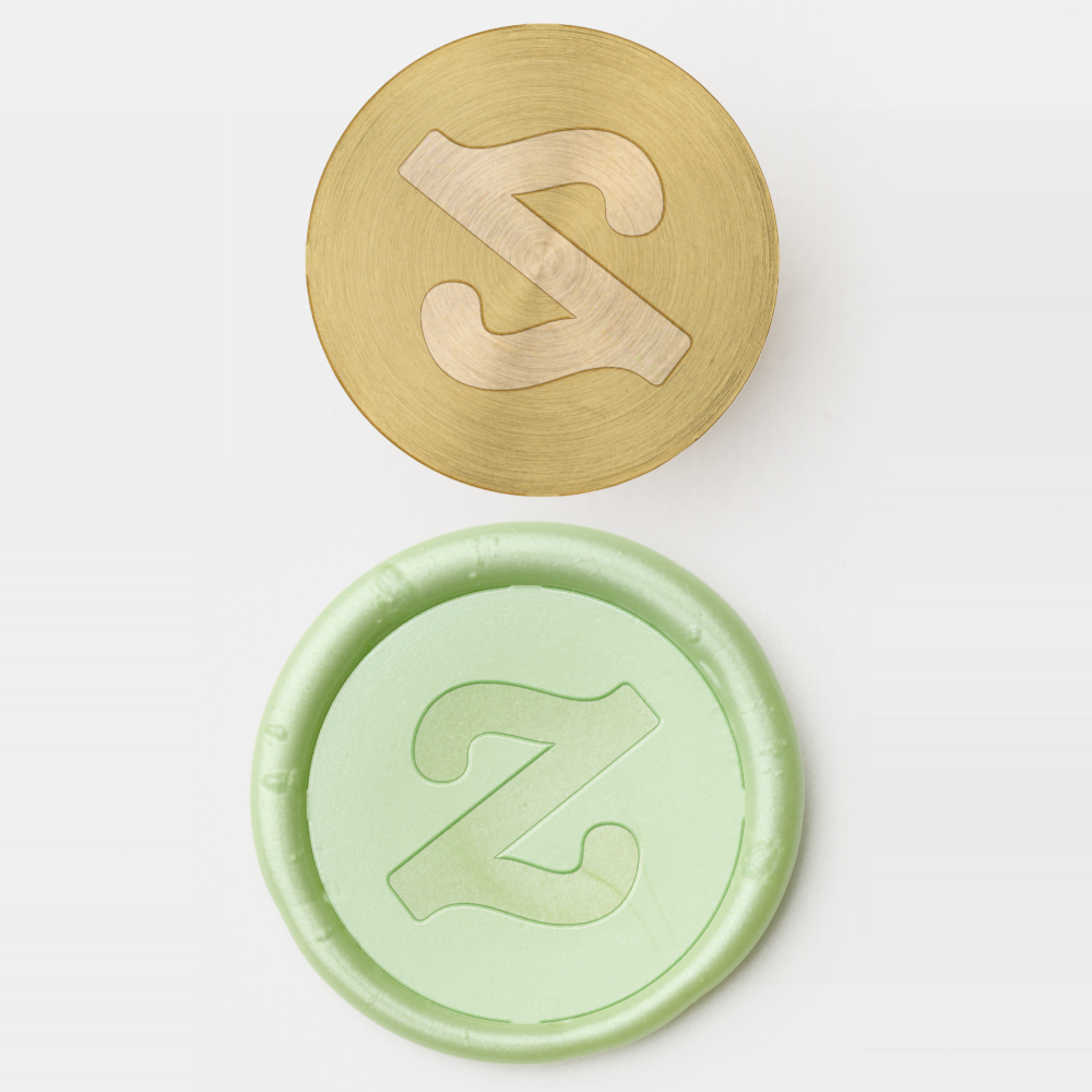 Green Solid Brass Wax Stamper