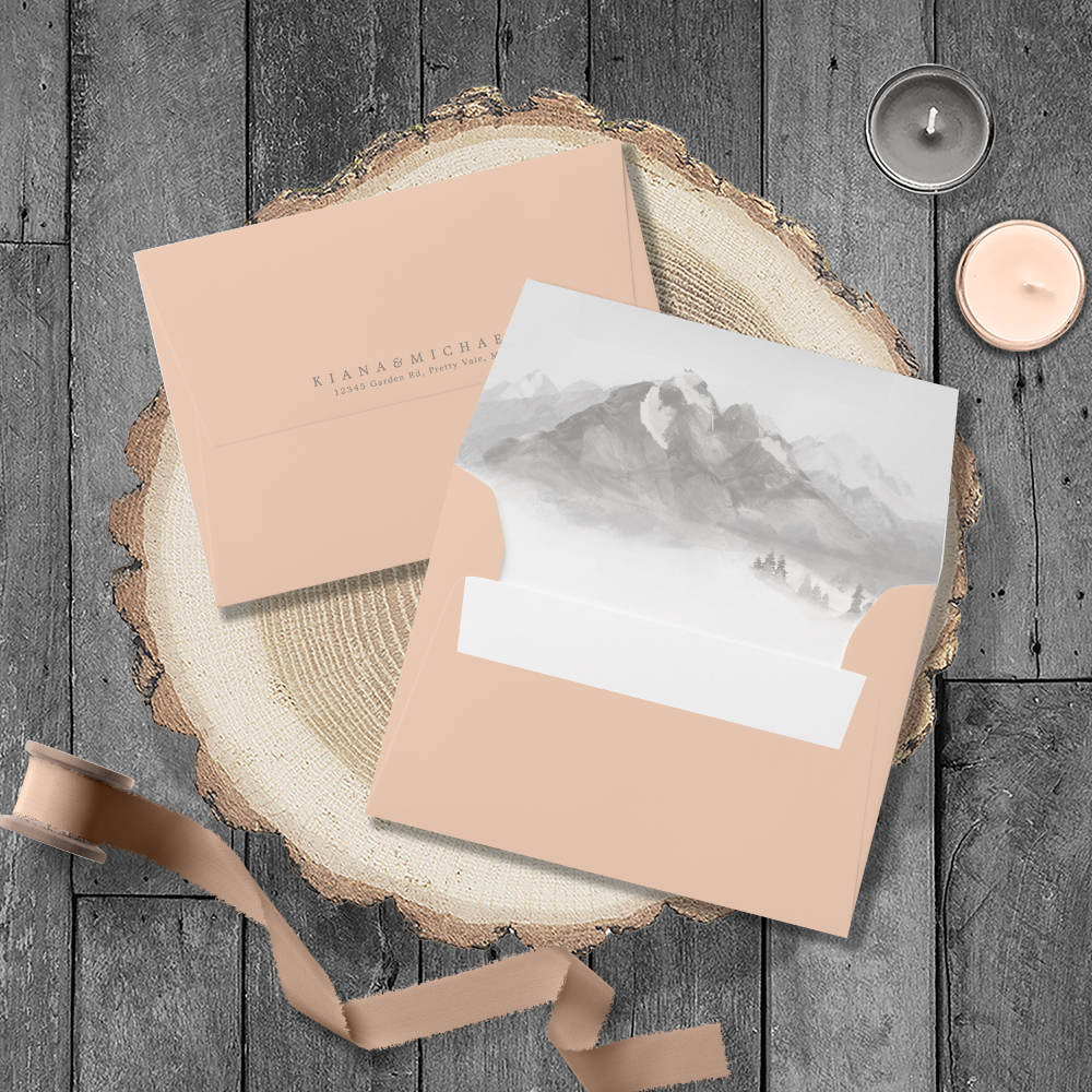 Mountain Landscape Wedding Blush ID787 Envelope