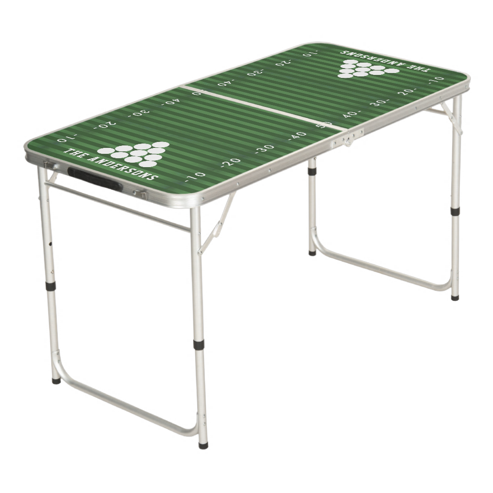 Football Themed | Family Name Monogram Beer Pong Table
