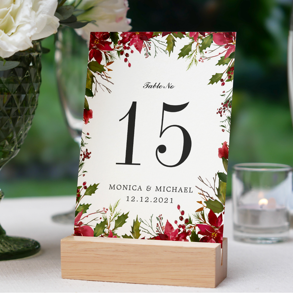Christmas WEDDING Personalized Table Number