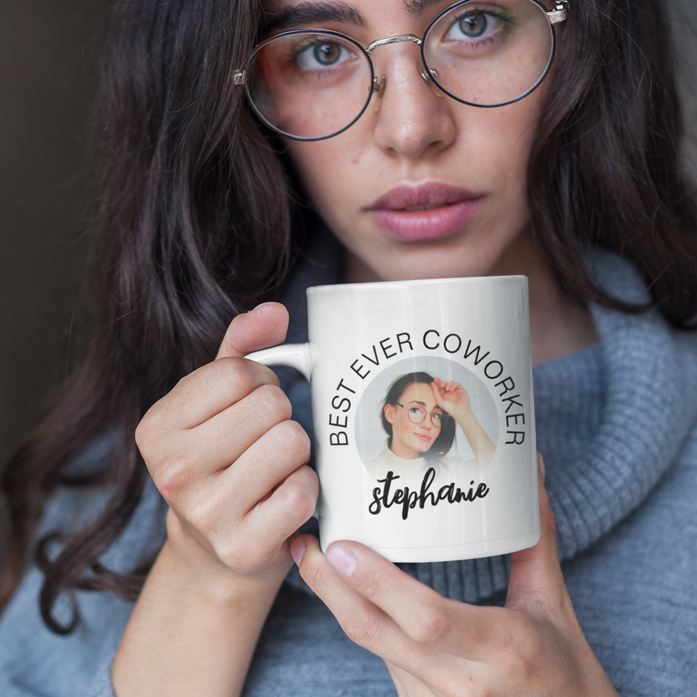 Personalized Best Ever Coworker | Photo Coffee Mug
