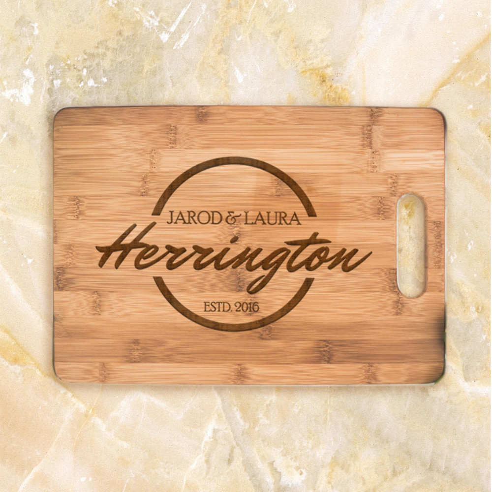 Couples' Gift Cutting Board with Custom Names
