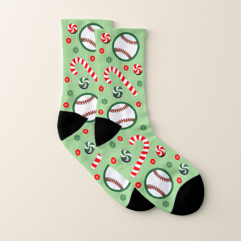Baseball Christmas Holiday Gifts Socks

