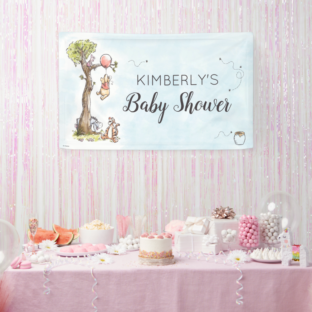 Pooh & Friends Watercolor Baby Shower Sign
