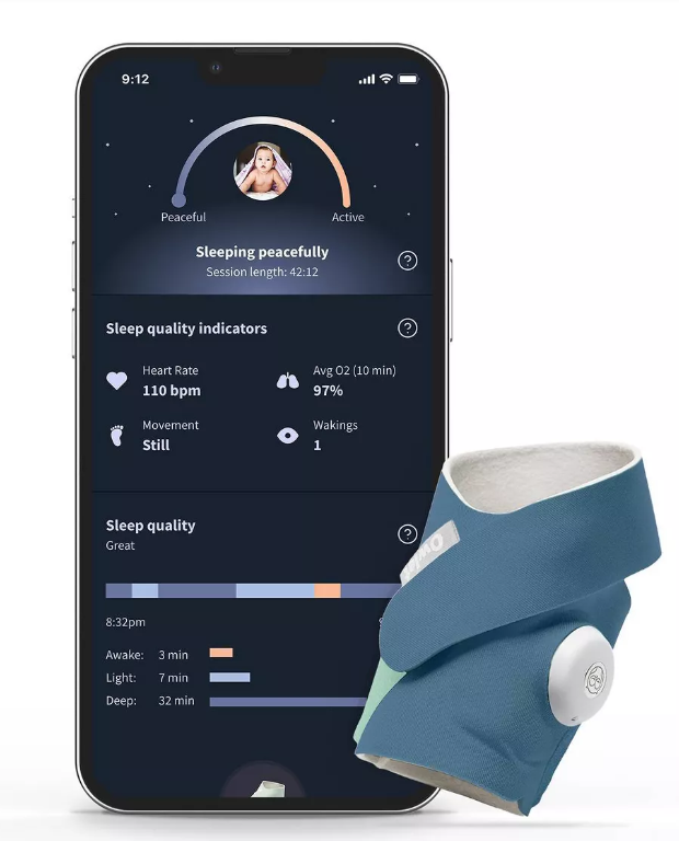 Owlet Dream Sock - Smart Baby Monitor with Heart Rate and Average Oxygen O2 as Sleep Quality Indicator