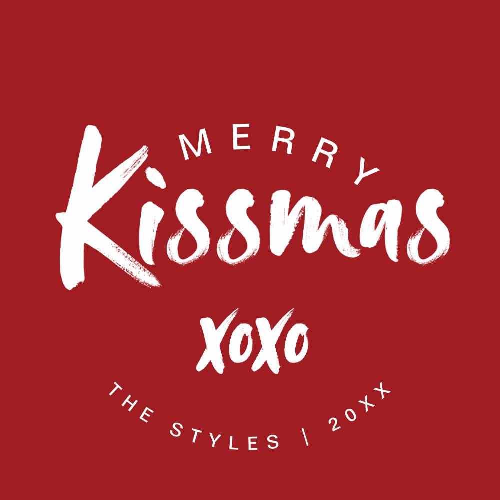 Holiday Round Sticker | Classic Red Christmas Kiss