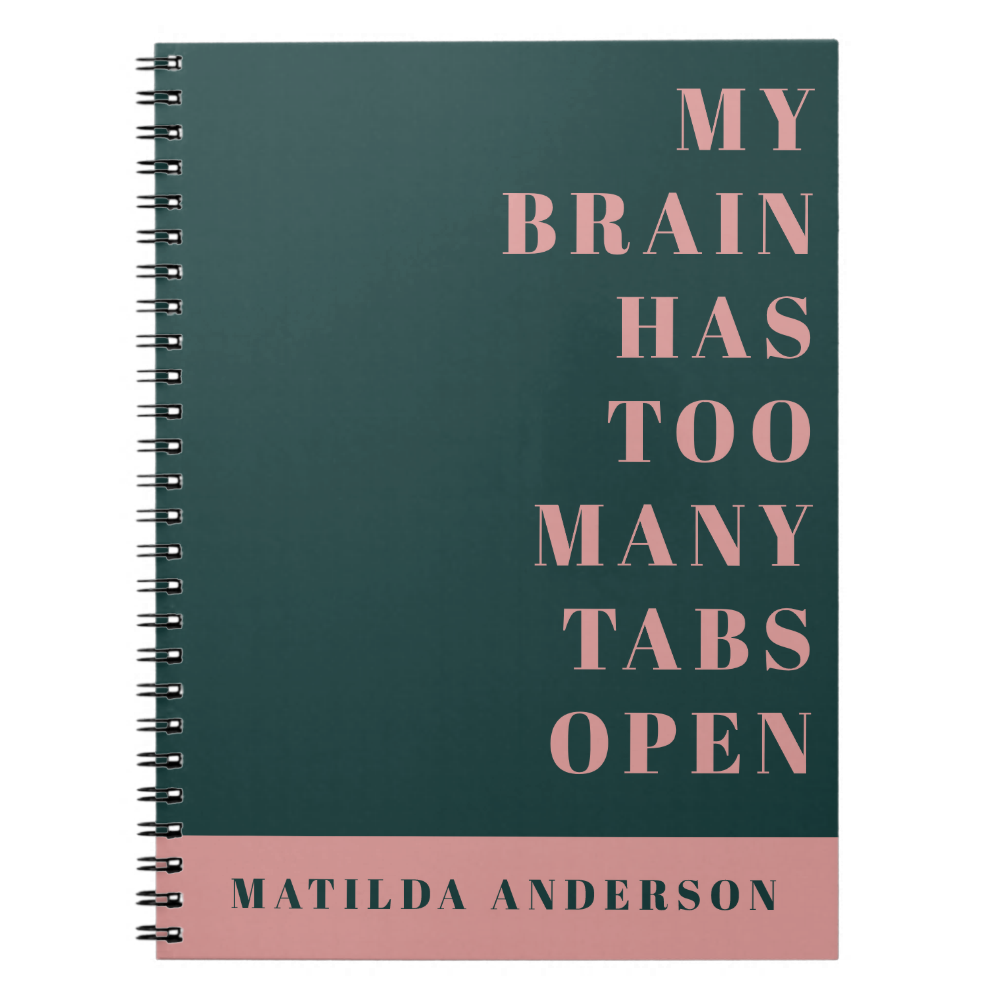 Modern minimal green and pink typography journal
